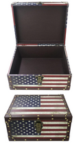 Load image into Gallery viewer, HOPEWELL American Flag Treasure Chest Box - Small - 47 x 35 x 25 CM