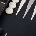 Load image into Gallery viewer, Handmade Classic Black Inlaid Leatherette Backgammon with Sideracks 48x30cm