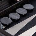 Load image into Gallery viewer, Handmade Classic Black Inlaid Leatherette Backgammon with Sideracks 48x30cm