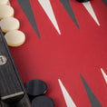 Load image into Gallery viewer, Handmade Burgundy Red Inlaid Leatherette Backgammon with Sideracks 48x30cm