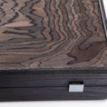 Load image into Gallery viewer, MANOPOULOS Handmade Ebony Burl Inlaid Backgammon with Grey & Oak points with Side racks 48x30cm