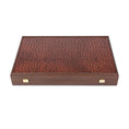 تحميل الصورة إلى عارض المعرض، Handmade Ostrich Tote in Brown Leather Inlaid Leather Backgammon with Side racks 48x30cm