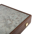 Load image into Gallery viewer, Handmade Pearly Grey Vavona Inlaid Backgammon with Oak - Wenge points with Sideracks 48x30cm