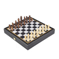 Load image into Gallery viewer, Chess-Backgammon-Ludo-Snakes - Black - Ivory - Walnut replica wooden case