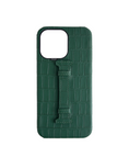 Load image into Gallery viewer, 14 Pro Max Matte Royal Green Embossed Strap Crocodile Case