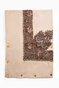Load image into Gallery viewer, Pashmina Mens Shawl-beige eith Maroon Embroidery
