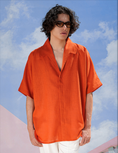 Load image into Gallery viewer, JUBB Lightweight Linen Orange Shirt - M