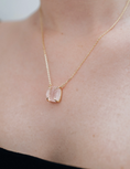 Load image into Gallery viewer, Rose quartz sterling silver and 14K gold plated necklace