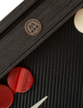 Load image into Gallery viewer, MANOPOULOS Handmade Classic Black-Red Inlaid Carbon Fiber Backgammon with Sideracks 48x30cm