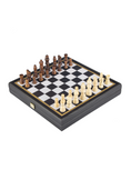 Load image into Gallery viewer, Chess-Backgammon-Ludo-Snakes - Black - Ivory - Walnut replica wooden case