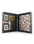 Load image into Gallery viewer, Chess-Backgammon-Ludo-Snakes - Black - Ivory - Walnut replica wooden case