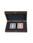 Load image into Gallery viewer, Plastic coated playing cards in Dark Brown wooden case 24x17cm