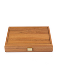 Load image into Gallery viewer, Plastic coated playing cards in Walnut Colour wooden case 24x17cm