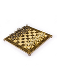 Load image into Gallery viewer, MANOPOULOS Greek Mythology Metal Chess set with Bronze - Gold Chessmen - 36cm Chessboard in Brown