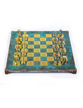 Load image into Gallery viewer, Minoan warrior Metal Chess set with Gold - Silver Chessmen - 36cm Chessboard in