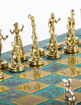 Load image into Gallery viewer, MANOPOULOS Minoan warrior Metal Chess set with Gold - Silver Chessmen - 36cm Chessboard in