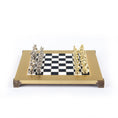 Load image into Gallery viewer, Greek Roman Period Metal Chess set with Gold - Silver Chessmen - 28cm Chessboard in Black - White