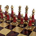 Load image into Gallery viewer, Metal Chess set with Pearl-Metal Chessmen - 44cm Chessboard in Red