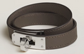 Load image into Gallery viewer, HERMES Kelly Double Tour Bracelet - Grey Palladium