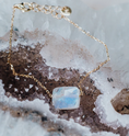 Load image into Gallery viewer, LINDEZA Square shaped moonstone sterling silver and 14K gold plated
