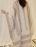 Load image into Gallery viewer, ALWAFRAH Beige linen Abaya with White Dress