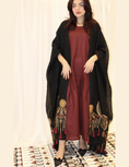 Load image into Gallery viewer, Black linen abaya with red dress