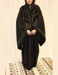 تحميل الصورة إلى عارض المعرض، Black silk abaya with hand embroidery
