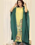 Load image into Gallery viewer, ALWAFRAH Green Abaya with Yellow Caftan