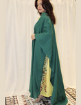 Load image into Gallery viewer, ALWAFRAH Green Abaya with Yellow Caftan