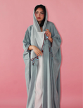 Load image into Gallery viewer, Summer Abya Light blue silk abaya