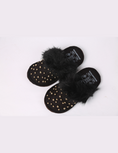 Load image into Gallery viewer, Hand Made Sandals Mouna Velvet Black stud Size 39