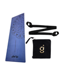 Load image into Gallery viewer, Travel Yoga Mat Set - Blue Arabic Mandala
