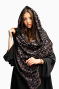 Load image into Gallery viewer, Pashmina Jaal Allover Balck with blue embroidery