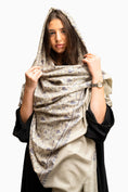 Load image into Gallery viewer, Pashmina Jaal Allover Dark Beige with Blue Embroidery