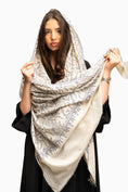 Load image into Gallery viewer, Pashmina Jaal Allover Beige with Blue Embroidery