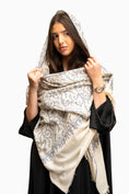 Load image into Gallery viewer, Pashmina Jaal Allover Beige with blue embroidery