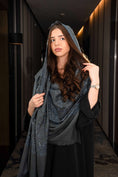 Load image into Gallery viewer, Pashmina Jaal Allover Dark Grey with White Embroidery
