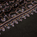 Load image into Gallery viewer, Pashmina Jaal Allover Balck with blue embroidery