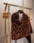 Load image into Gallery viewer, Pashmina Jaal Allover Black with Orange Embroidery