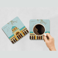 Load image into Gallery viewer, GREEN GOAT Damascus Coaster