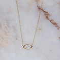 Load image into Gallery viewer, Sterling silver and 14K gold plated moonstone necklace