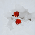 Load image into Gallery viewer, LINDEZA Carnelian sterling silver adjustable heart ring