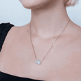 Load image into Gallery viewer, Sterling silver and 14K gold plated moonstone square shaped necklace