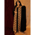 Load image into Gallery viewer, ALWAFRAH Black Winter Abaya with Beige Scarf