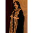 Load image into Gallery viewer, Wafrah Black winter abaya with beige scarf