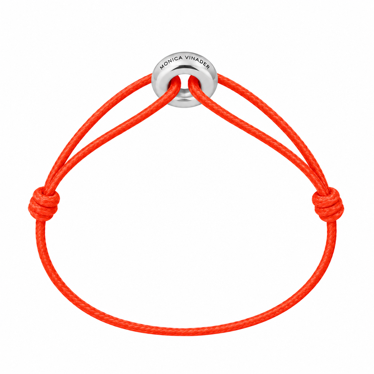 WECORD Mini Silver Soho Bracelet with Neon Pink Cord