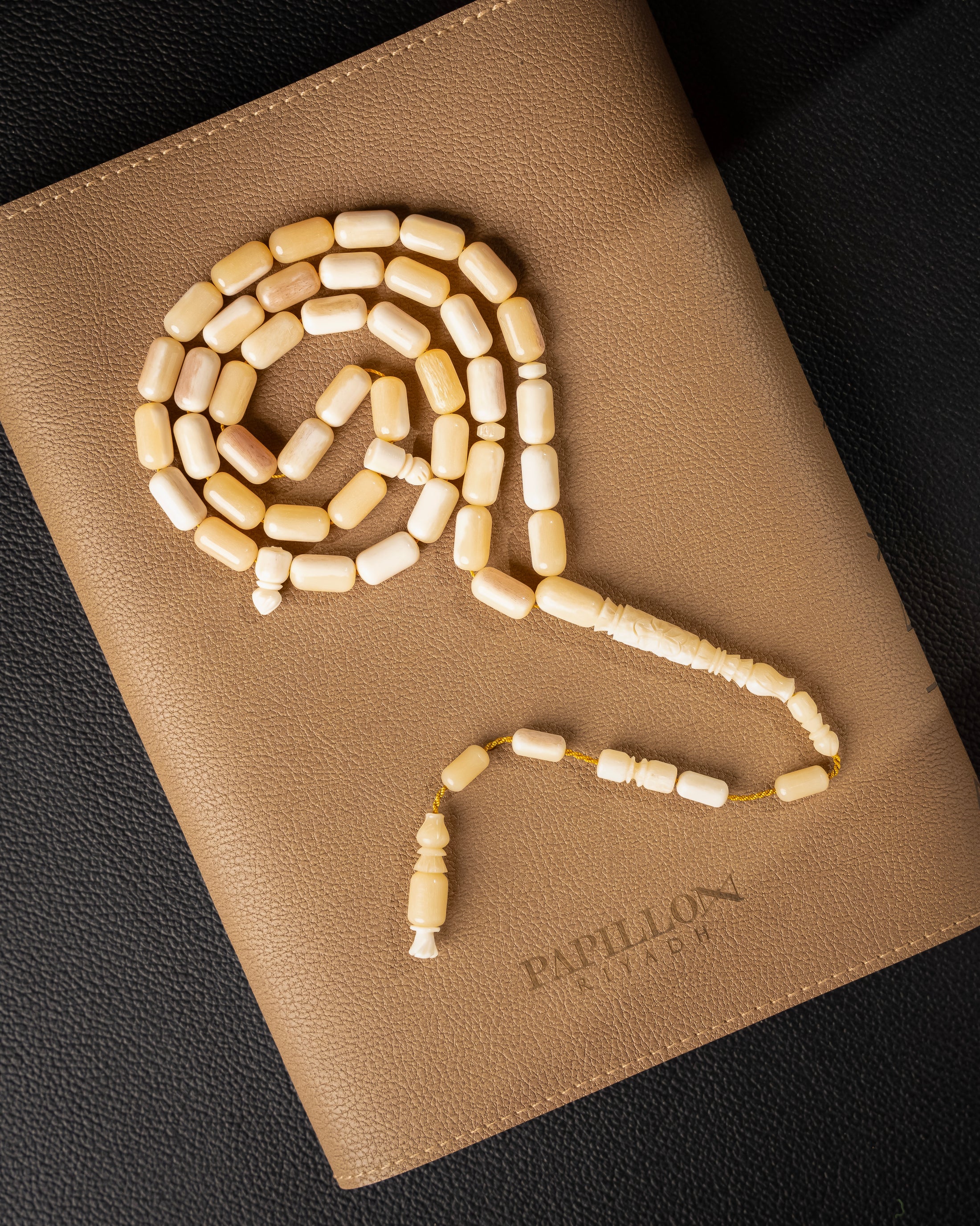 Engraved Camel Bone Subha – 41 beads