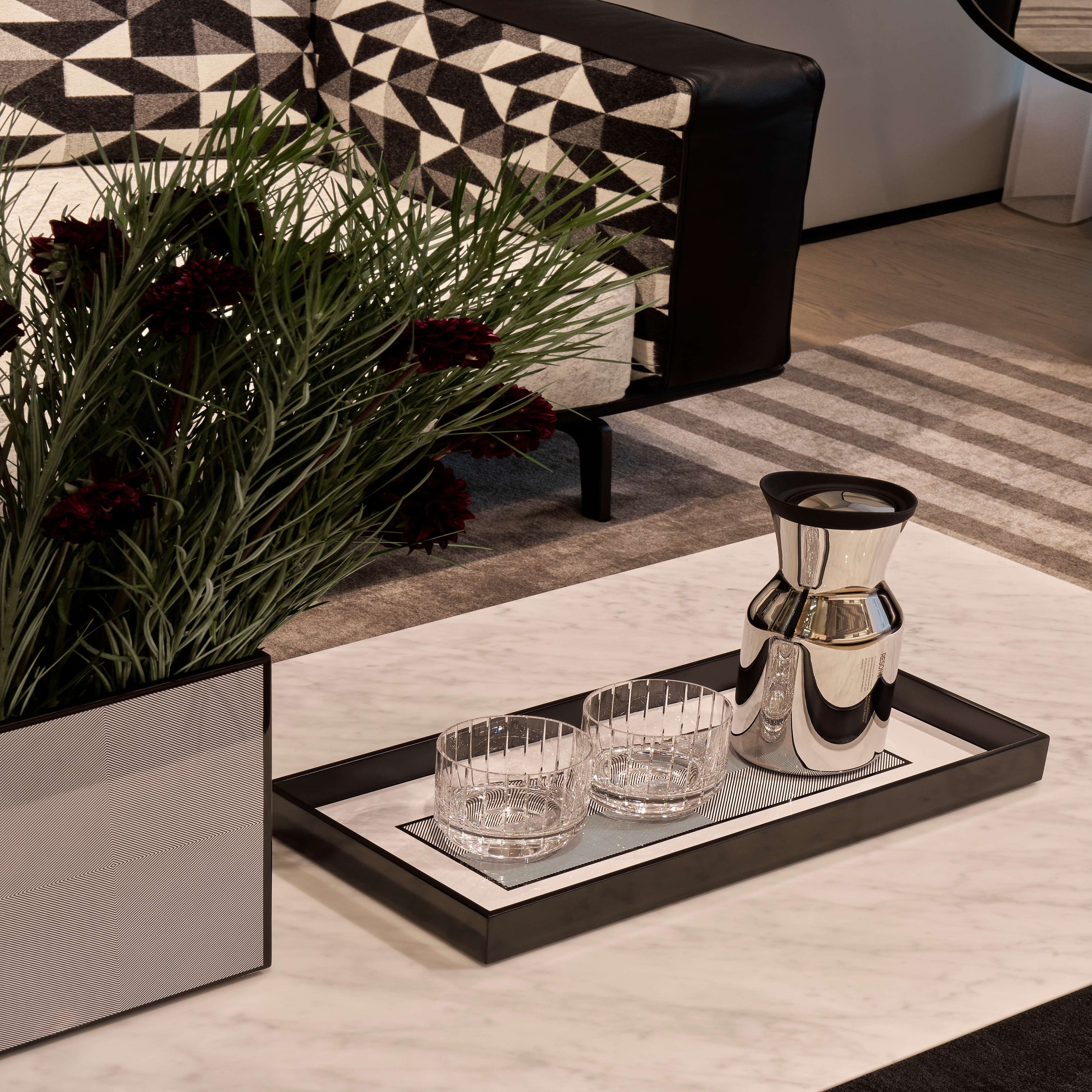 Optical Art Lacquered Long Tray