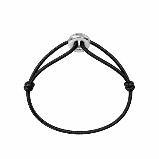 WECORD Mini Silver Soho Bracelet with Black Cord