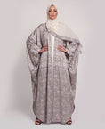 Load image into Gallery viewer, Summer Abaya Ash Flower design
